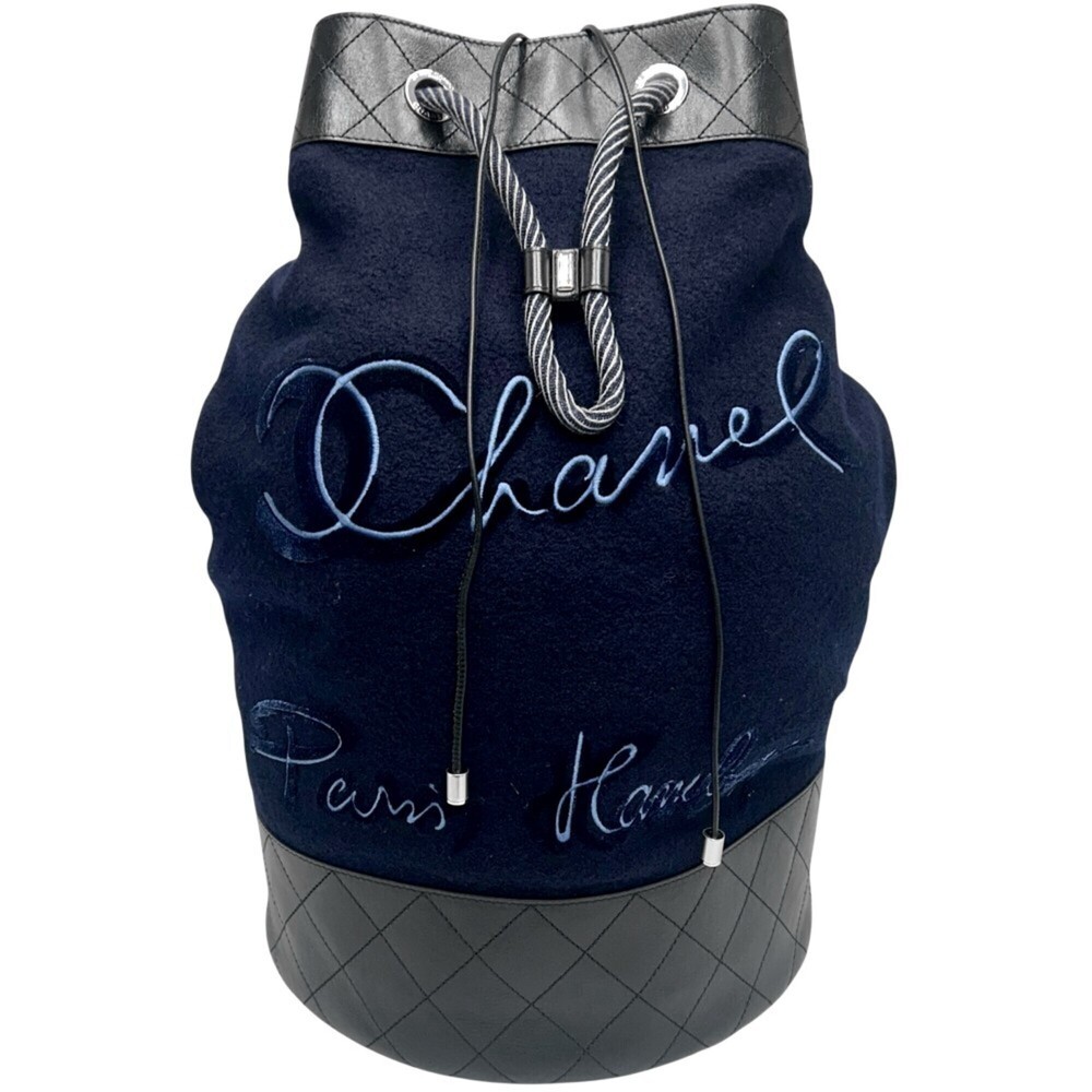 Chanel Women's Embroidered Drawstring Sling Bag, Quilted, Coco Mark, Shoulder...